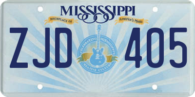 MS license plate ZJD405