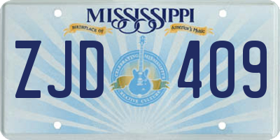 MS license plate ZJD409