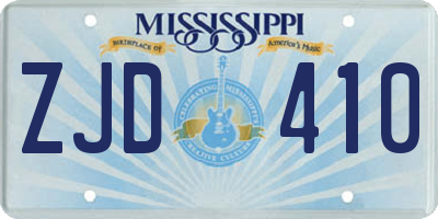 MS license plate ZJD410