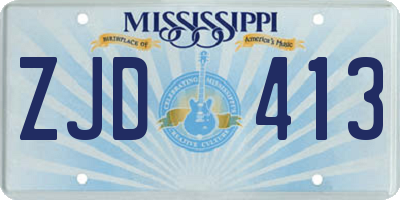 MS license plate ZJD413