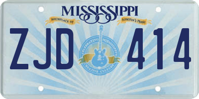 MS license plate ZJD414