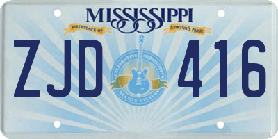 MS license plate ZJD416