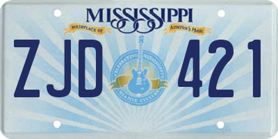 MS license plate ZJD421