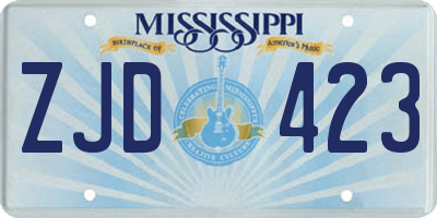 MS license plate ZJD423
