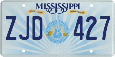 MS license plate ZJD427