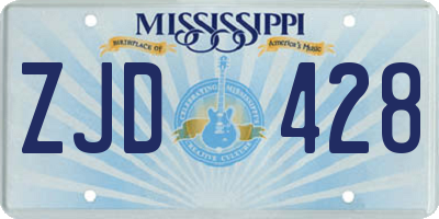 MS license plate ZJD428