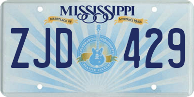 MS license plate ZJD429