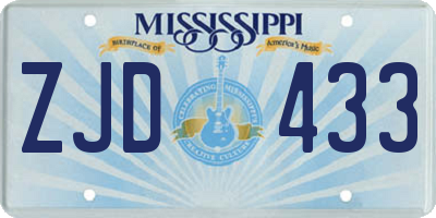 MS license plate ZJD433