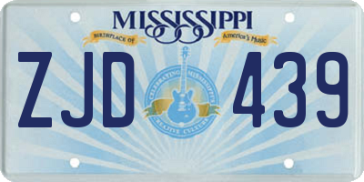 MS license plate ZJD439