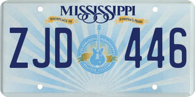 MS license plate ZJD446