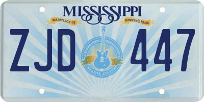 MS license plate ZJD447