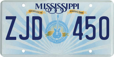 MS license plate ZJD450