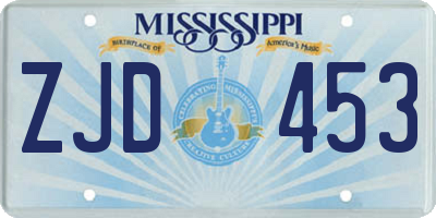 MS license plate ZJD453