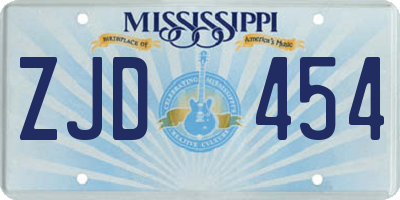 MS license plate ZJD454