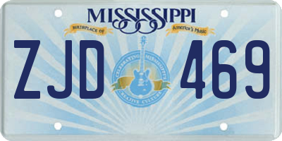 MS license plate ZJD469