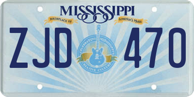 MS license plate ZJD470