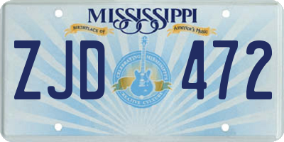 MS license plate ZJD472