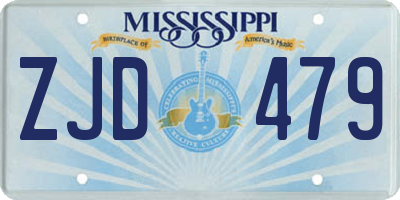 MS license plate ZJD479
