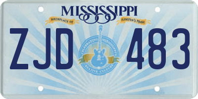 MS license plate ZJD483