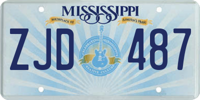 MS license plate ZJD487