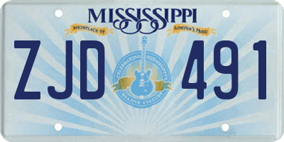 MS license plate ZJD491