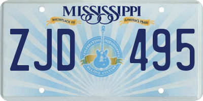 MS license plate ZJD495