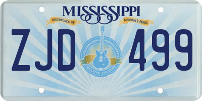 MS license plate ZJD499