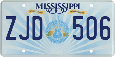 MS license plate ZJD506