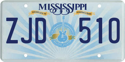 MS license plate ZJD510