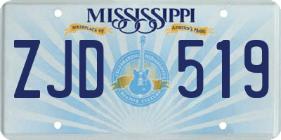 MS license plate ZJD519