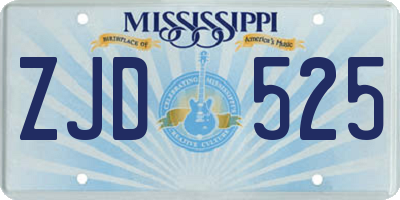 MS license plate ZJD525