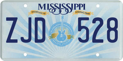 MS license plate ZJD528