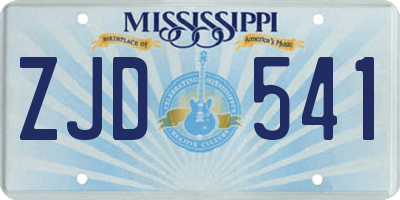 MS license plate ZJD541