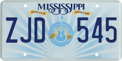 MS license plate ZJD545