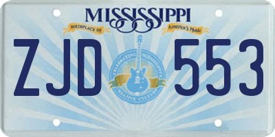 MS license plate ZJD553