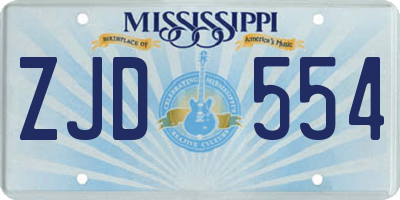 MS license plate ZJD554