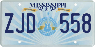MS license plate ZJD558