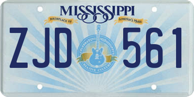 MS license plate ZJD561