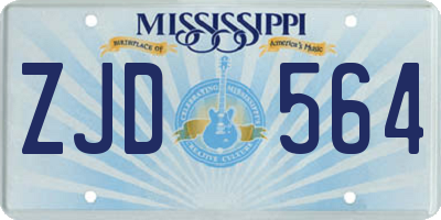 MS license plate ZJD564
