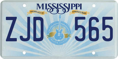 MS license plate ZJD565
