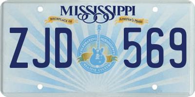 MS license plate ZJD569