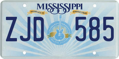 MS license plate ZJD585