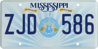 MS license plate ZJD586