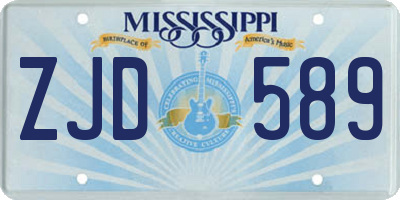 MS license plate ZJD589