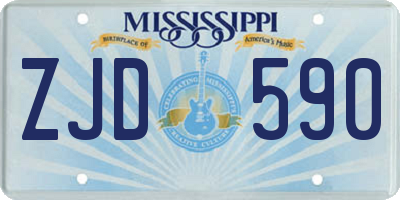MS license plate ZJD590