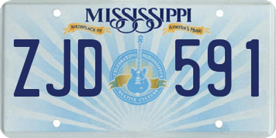 MS license plate ZJD591