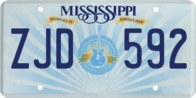 MS license plate ZJD592