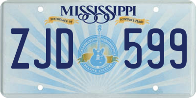 MS license plate ZJD599