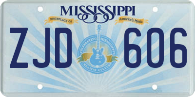 MS license plate ZJD606