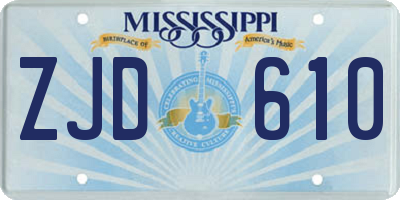 MS license plate ZJD610